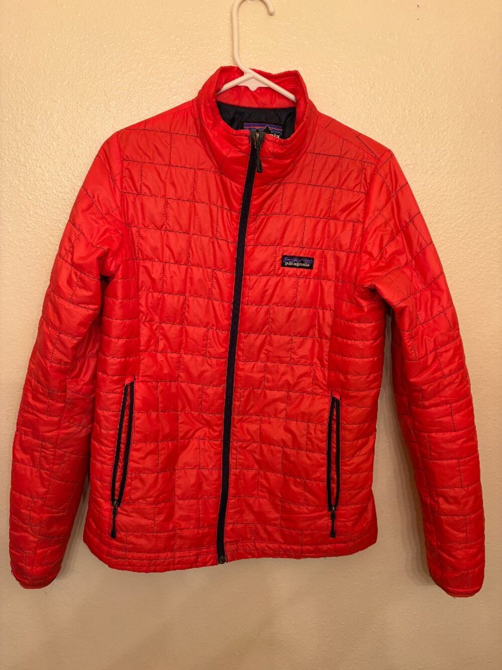 Patagonia Red Primaloft Quilted Full Zip Puffer Jacket